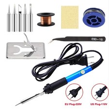 60W Adjustable Temp Soldering Iron Kit Electronics Welding Solder Irons Tool UK Solder & Soldering Iron price