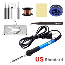 60W Adjustable Temp Soldering Iron Kit Electronics Welding Solder Irons Tool UK Solder & Soldering Iron price