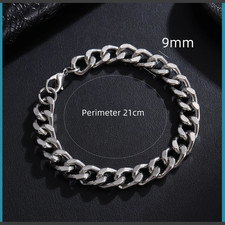 Stainless Steel Cuban Link Bracelet Men Women Curb Chain Silver Tone Steel Bracelet price