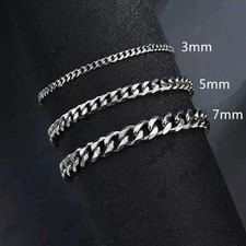Men's Bracelets Stainless Steel Curb Cuban Link Chain Silver Color Jewelry Gift Steel Bracelet price