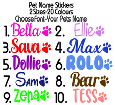 PERSONALISED PET NAME STICKER VINYL DECAL CUSTOM LABEL DOG CAT FOOD BOWL PETS Baby Room Furniture price