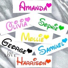 PERSONALISED NAME STICKER DISNEY HEART WORD DECAL WATER BOTTLE LUNCH BOX SCHOOL Baby Room Furniture price