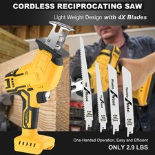 Cordless Electric Reciprocating Saw Cutter w/ 4X Blades For DeWalt 18V Battery Reciprocating Saw price
