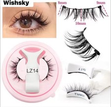 Reusable Natural Magnetic Eyelashes with Applicator No Glue Needed Lashes Kit UK False Eyelash Products price