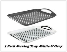 Serving Tray Plastic Rubber Grip Surface- Serve food Drink & Dinner Non Slip Serving Tray price