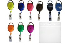 Badge Reel & Flexible Clear Plastic ID Card Holder Pocket Plastic Card Supplies price