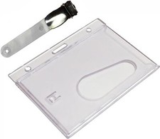 Enclosed Premium ID Card Badge Holder supplied with crocodile clip. Free P&P Plastic Card Supplies price