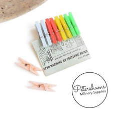 Vintage Mini 'Tid-Dit' Plastic Clothes Pegs on Card Plastic Card Supplies price