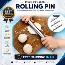 Stainless Steel Rolling Pin Kitchen Baking Non Stick Pastry Pie Dough Tool UK Rolling Pin price
