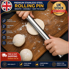 Stainless Steel Rolling Pin Kitchen Baking Non Stick Pastry Pie Dough Tool UK Rolling Pin price