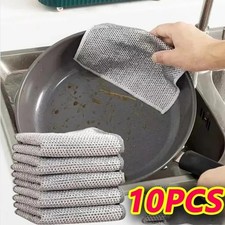 10pcs Wire Dishwashing Cloth Mesh Dishcloth For Kitchen Stove Dishwashing Rags Dishwashing price