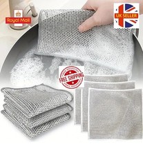 3-20PCS Multipurpose Wire Dishwashing Rags For Wet & Dry Cleaner Dish Cloths UK Dishwashing price