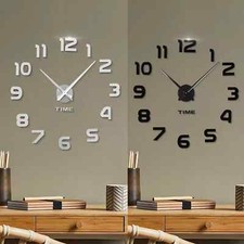 DIY 3D Frameless Number Wall Clock Mirror Sticker Home Office Room Decor UK Decorative Clock price