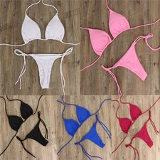 Backless Sexy Side Tie Split Brazlian Swimwear Bathing Suit Swimsuit Bikini Set Swimsuit price