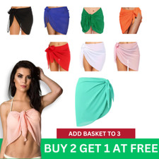 Women Sarong Beach Cover Up Mini Long Sheer Chiffon Swimwear Bikini Wrap Skirt Swimsuit price