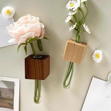 Mini Vase Magnetic Flower Holder Table Vase Wooden Stand Decorative Object for Decorative Object price