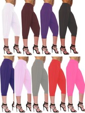 LADIES WOMEN ALI BABA**3/4** BAGGY TROUSER CROPPED LEGGING HAREEM PANTS HAREM Women's Trousers price