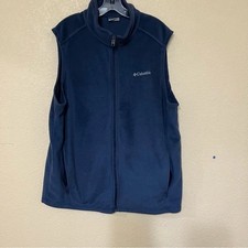 Columbia Full Zip Men's Fleece Vest Blue Size XLT Tall Men's Overcoat price