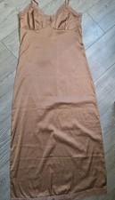 Womens Satin Mocha Nightie Nighty Nightdress Full Length Silky Feel. Uk 12 Women's Nightgown and Robe price