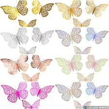 12pcs 3D Butterfly Wall Stickers Art Home Wedding Decorations Decor Kids Cake Wall Sticker price