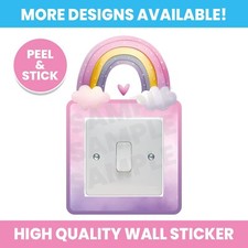 UNICORN RAINBOW LIGHT SWITCH SURROUND WALL STICKER DECAL KIDS BEDROOM Wall Sticker price