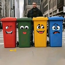 4Pcs Cartoon Face Stickers Self Adhesive Funny Trash Can Toilet Wall Decor Set Wall Sticker price