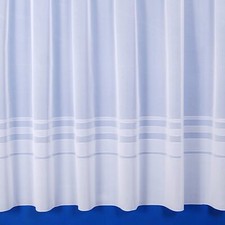 Hudson Semi Plain Stripe White Net Curtain Sold by Metre un Width 5 Drops Baby Room Curtain price