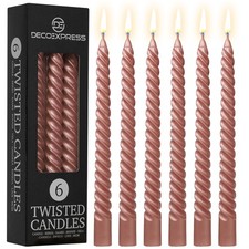 DecoExpress Pack of 6 Twisted Candles 6 Hours Romantic Festive Decor Decorative Candle price