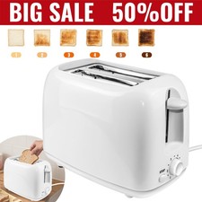 2-Slice Toaster with Wide Slots & Crumb Tray 6 Browning Levels 850 W, White Toasters price