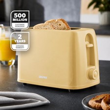 GEEPAS 2 Slice Bread Toaster 6 Level Browning with Crumb Tray Cancel 650W Beige Toasters price