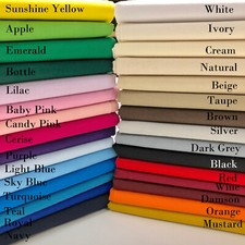 Plain 100% Cotton Fabric 60 Inch Wide Material Metre Plain Coloured Tablecloth price
