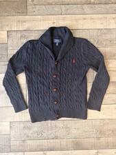 Polo Ralph Lauren Kids S/P (8) Navy Cable Knit Shawl Cardigan Sweater Jacket Boys' Sweater & Cardigan & Knitwear price