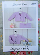 James C Brett Knitting Pattern JB203 Baby Toddler Cardigan & Sweater 0 - 4 Years Boys' Sweater & Cardigan & Knitwear price