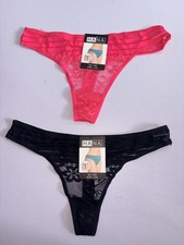 4 x Pink and Black HANA lace thongs, Size L/XL, Brand new with tags!!! Thong, String price