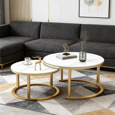 Nesting Coffee Tables Set of 2 Round Stacking Sofa Side Tables for Living  Room Nesting Tables price
