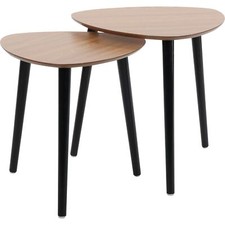 Set of 2 Stylish Wooden Nesting Tables Contemporary Side Tables for Living Room Nesting Tables price