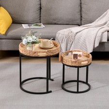 2pcs Nesting Tables Round Side Tables Coffee Table for Living Room Bedroom Nesting Tables price