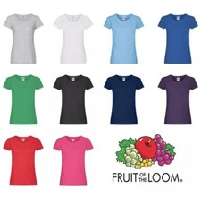 Ladies Womens Plain T-Shirts Fruit of the Loom Coloured Cotton Fitted Tee Shirt Women's T-shirt price