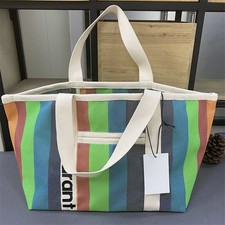 Women's Straw Woven Bag Casual Shopping Tote Bag Colorful Striped Tote Bag uk - Women's Casual Bag price