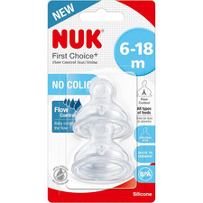 NUK First Choice+ Teats for Baby Bottles | 6-18 Months | Flow Control | Baby Bottle price