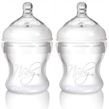 2 x Nuby Natural Touch Soft Flex, Silicone Bodied, Natural Nurser Feeding Bottle Baby Bottle price