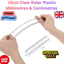 15cm Clear Ruler Shatter Resistant Plastic Millimetres & Centimetres Ruler price