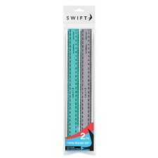 Ruler Set - 2 Pack 30cm Flexible Rigid Stationary School Exam Lines Rulers Ruler price