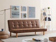 Three Seater Sofa Bed Brown Air Leather Modern & Comfortable Design New Three-Seater Sofa price