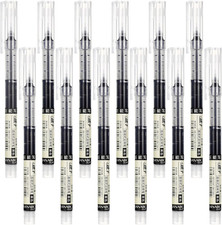12-Piece Rollerball Pens - Black, 0.5Mm Fine Point, Quick-Drying, Gel Ink, Schoo Gel Ink (Roller) Pen price