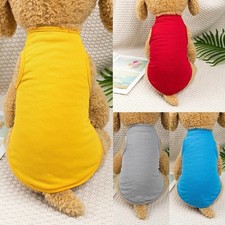 Plain Dog Clothes Summer Small Medium Dogs Cat Vest Pet T-shirt Clothing❤ Modest Clothing price