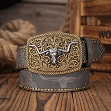 Men's womens Western Cowboy Belt Retro Belt, Buckle Belt Men's Versatile Fashion Men's Belt price