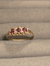 Vintage 9kt Gold Garnet Ring Gold Wedding Band price