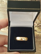 9ct Gold Wedding Ring Court D S½ Stacking Ring Cigar Band Hallmarked 375 Gold Wedding Band price