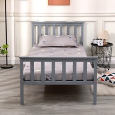 SINGLE BED PINE FRAME 3FT GREY WOODEN SHAKER STYLE BEDROOM FURNITURE Bed price
